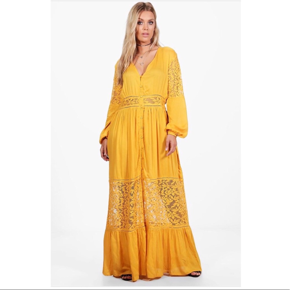 Mustard bohemian dress